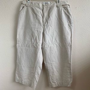 Dj banks linen blend Capri pants